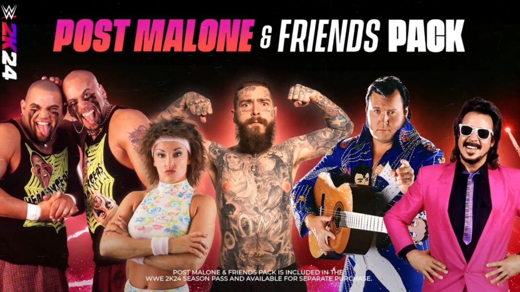 WWE 2K24: Post Malone and friends
